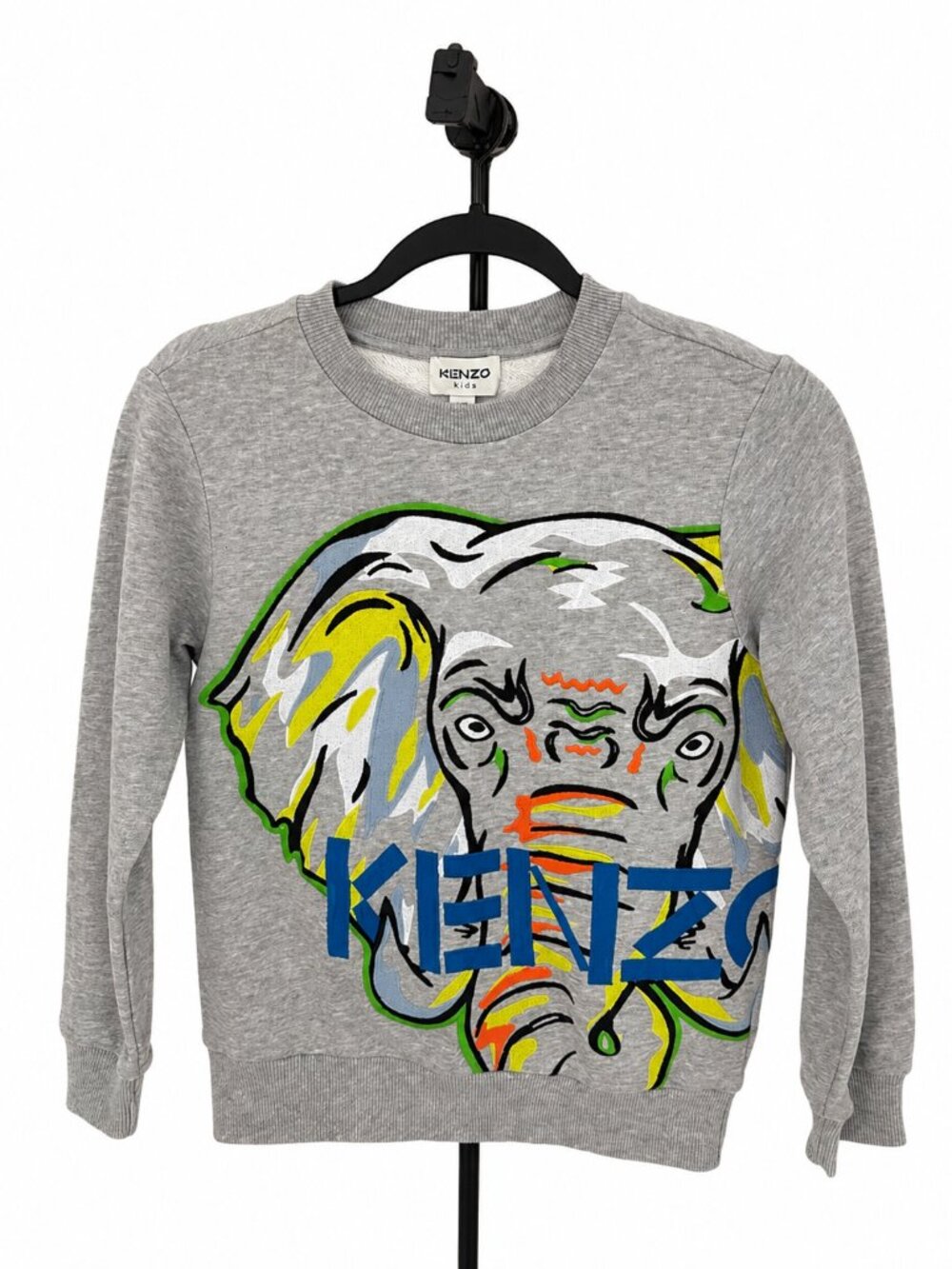 KENZO Kids Gray Elephant Graphic Sweatshirt Size 10A